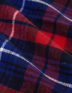 Scarves*Gant Wool Scarf In Red Check With Shield Logo Ruby Red