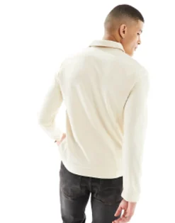 Polo Shirts*Harry Brown Mock Neck Polo Top In Oatmeal