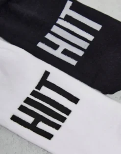 Socks & Tights*HIIT Crew Socks 2 Pack In Multi Black / White