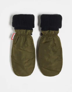 Gloves*Hunter Quilted Logo Mitten Gloves In Khaki