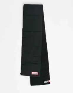 Scarves*Hunter Quilted Zip Front Scarf With Pockets In Black