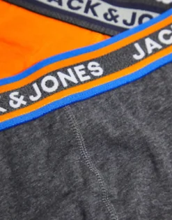 Underwear*Jack & Jones 3 Pack Trunks In Orange/Navy/Grey Navy Blazer