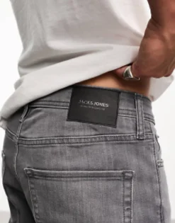 Shorts*Jack & Jones Intelligence Denim Shorts In Slim Fit In Grey Grey Denim