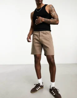 Shorts*Jack & Jones Intelligence Relaxed Fit Twill Short In Washed Brown Falcon