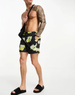 Swimwear*Jack & Jones Intelligence Swim Shorts In Lemon Print Tap Shoe