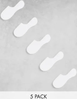 Socks*Jack & Jones Invisible Socks 5 Pack In White