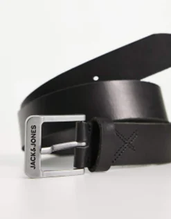 Belts*Jack & Jones Leather Belt In Black