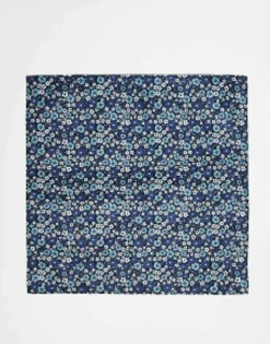 Ties*Jack & Jones Navy Floral Pocket Square Navy Blazer