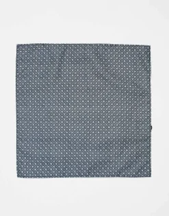 Ties*Jack & Jones Navy Print Pocket Square Dark Navy
