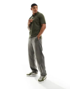 Polo Shirts*Jack & Jones Premium Half Zip Polo In Khaki Grape Leaf