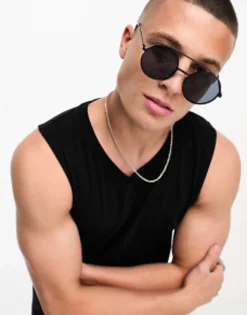 Sunglasses*Jack & Jones Round Sunglasses With Metal Frame In Black