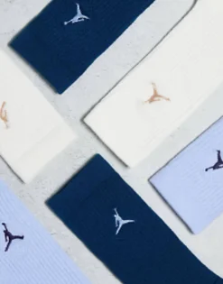 Socks*Jordan Everyday Cushion 3 Pack Crew Socks In Blue