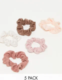 Hair Accessories*Kitsch Assorted Textured Scrunchies 5Pc Set Terracotta