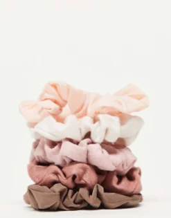 Hair Accessories*Kitsch Assorted Textured Scrunchies 5Pc Set Terracotta