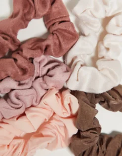 Hair Accessories*Kitsch Assorted Textured Scrunchies 5Pc Set Terracotta