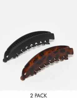 Hair Accessories*Kitsch Banana Clip 2 Pack Black & Tort