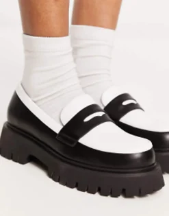 Loafers*Koi Footwear Koi Birch Monochrome Chunky Loafers Black & White