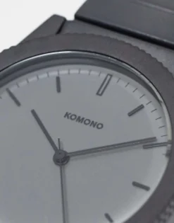 Watches*Komono Ray Solid Watch In Grey Gunmetal