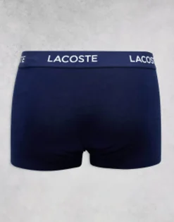 Underwear*Lacoste Essentials 3 Pack Trunks In Multi