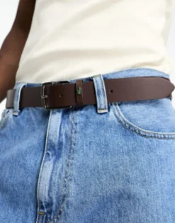 Belts*Lacoste Logo Belt In Brown