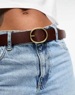 Belts*Levi's Arletha Reversible Leather Belt In Black/ With Logo Brown