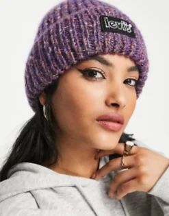 Beanies*Levi's Chunky Beanie In Purple Regular Purple