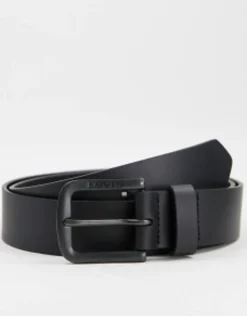 Gifts*Levi's Seine Metal Leather Belt In Matter Black