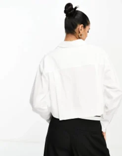 Shirts*Mango Cropped Shirt In White