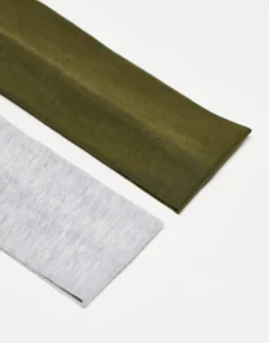 Hair Accessories*Monki 2 Pack Headbands In Grey Melange And Khaki Green Multi