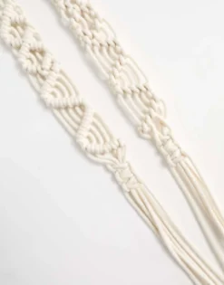 Belts*Monki Classic Cotton Macrame Rope Belt In Off White