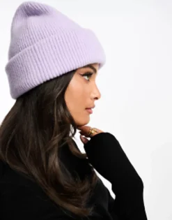 Beanies*Monki Ribbed Beanie Hat In Lilac