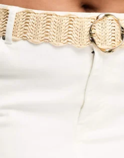 Belts*My Accessories Curve My Accessories London Curve Woven Rattan Crochet Belt In Natural Beige