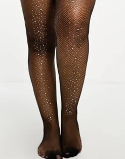 Socks & Tights*My Accessories Curve My Accessories London Curve Front Scatter Embellished Tights In Black