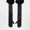 Gloves*My Accessories Curve My Accessories London Curve Halloween Elbow Length Gloves In With Faux Fur Black