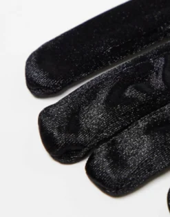 Gloves*My Accessories Curve My Accessories London Curve Halloween Elbow Length Gloves In With Faux Fur Black