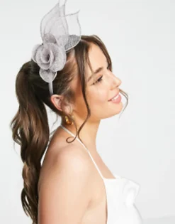 Hair Accessories*My Accessories London Floral Fascinator Headband In Grey
