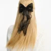 Hair Accessories*My Accessories London Organza Pearl Bow Hair Clip In Black
