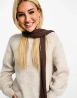 Scarves*My Accessories London Skinny Scarf In Brown