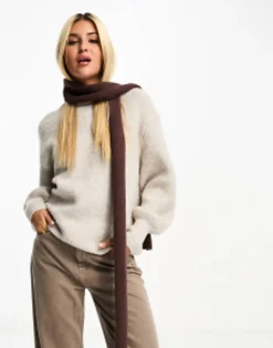 Scarves*My Accessories London Skinny Scarf In Brown
