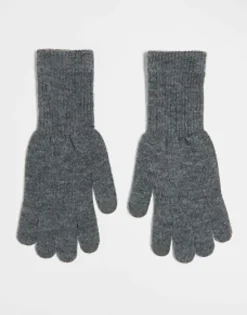 Gloves*My Accessories London Touch Screen Knitted Gloves In Grey