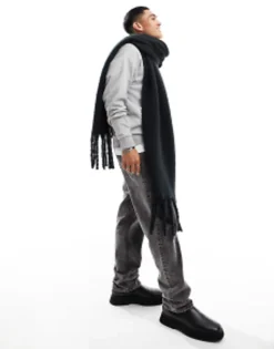 Scarves*My Accessories Man Blanket Scarf In Black