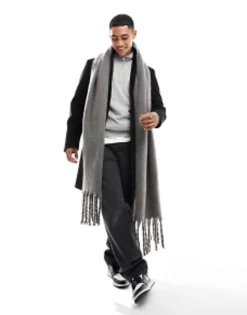 Scarves*My Accessories Man Blanket Scarf In Grey