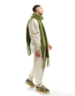 Scarves*My Accessories Man Blanket Scarf In Khaki