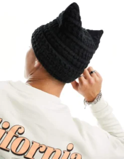 Beanies*My Accessories Man London Knitted Square Beanie In Black