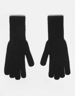 Gloves*My Accessories Man Touch Screen Knitted Gloves In Black