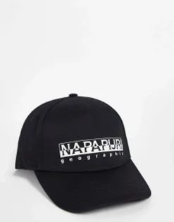 Caps & Hats*Napapijri Box Logo Cotton Cap In Black