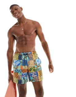 Swimwear*Napapijri Vail Woven Printed Swim Shorts In Patchwork Print Multi