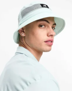 Caps & Hats*New Balance Bucket Hat With Logo In Mint Blue
