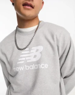 Sportswear*New Balance Essentials Stacked Logo Fleece Crew In Grey