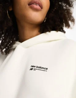Sportswear*New Balance Linear Heritage Oversized Hoodie In Oatmeal Beige